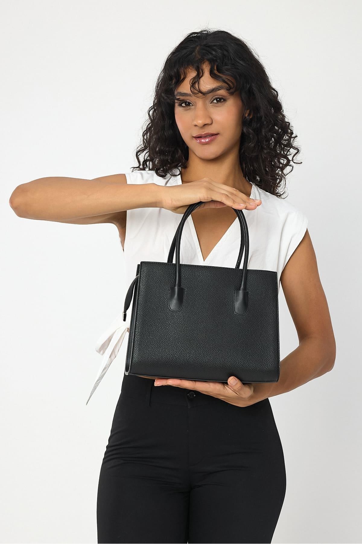 Elena Black Flotr Pattern Women's Shoulder Bag