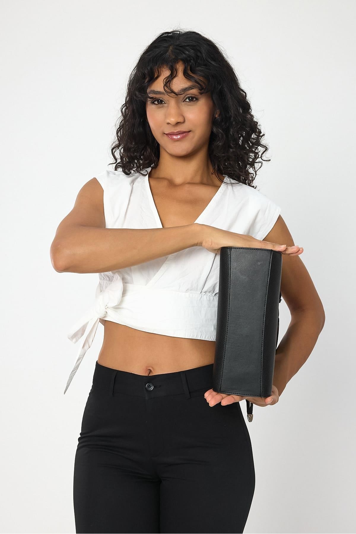 Elena Black Flotr Pattern Women's Shoulder Bag