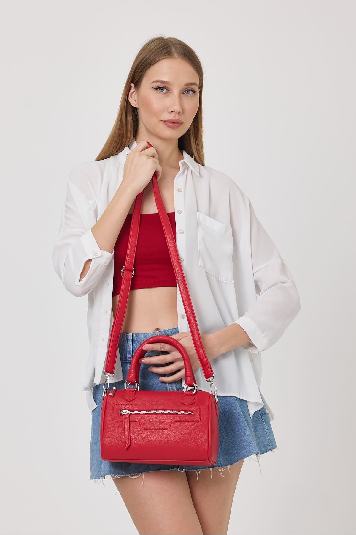 Lorena Red Multi-Eyelet Women's Handbag
