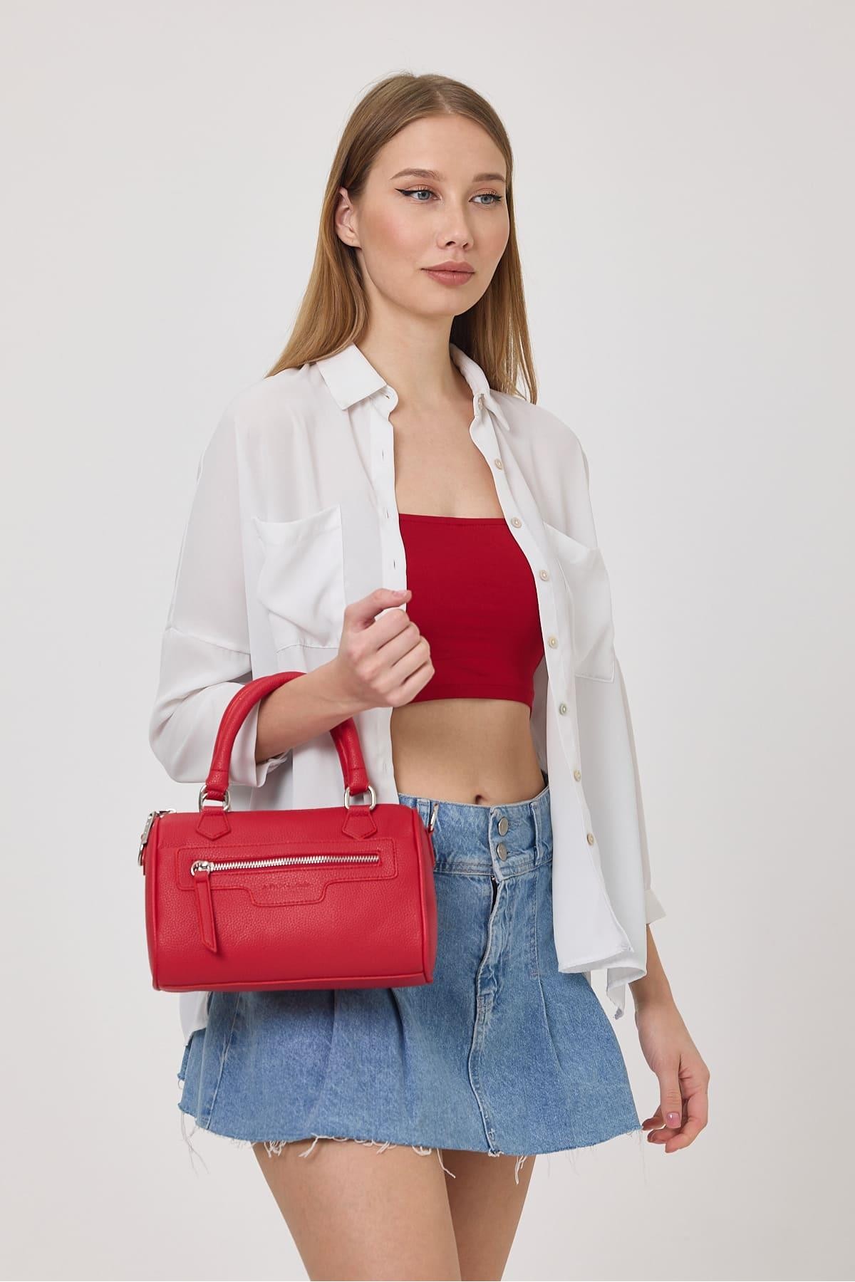 Lorena Red Multi-Eyelet Women's Handbag
