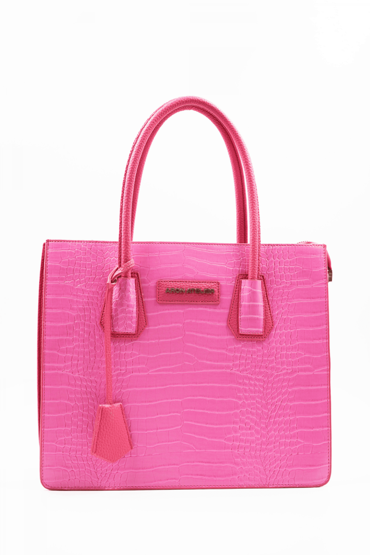 Natalia Fuchsia Crocodile Detailed Women's Shoulder Bag