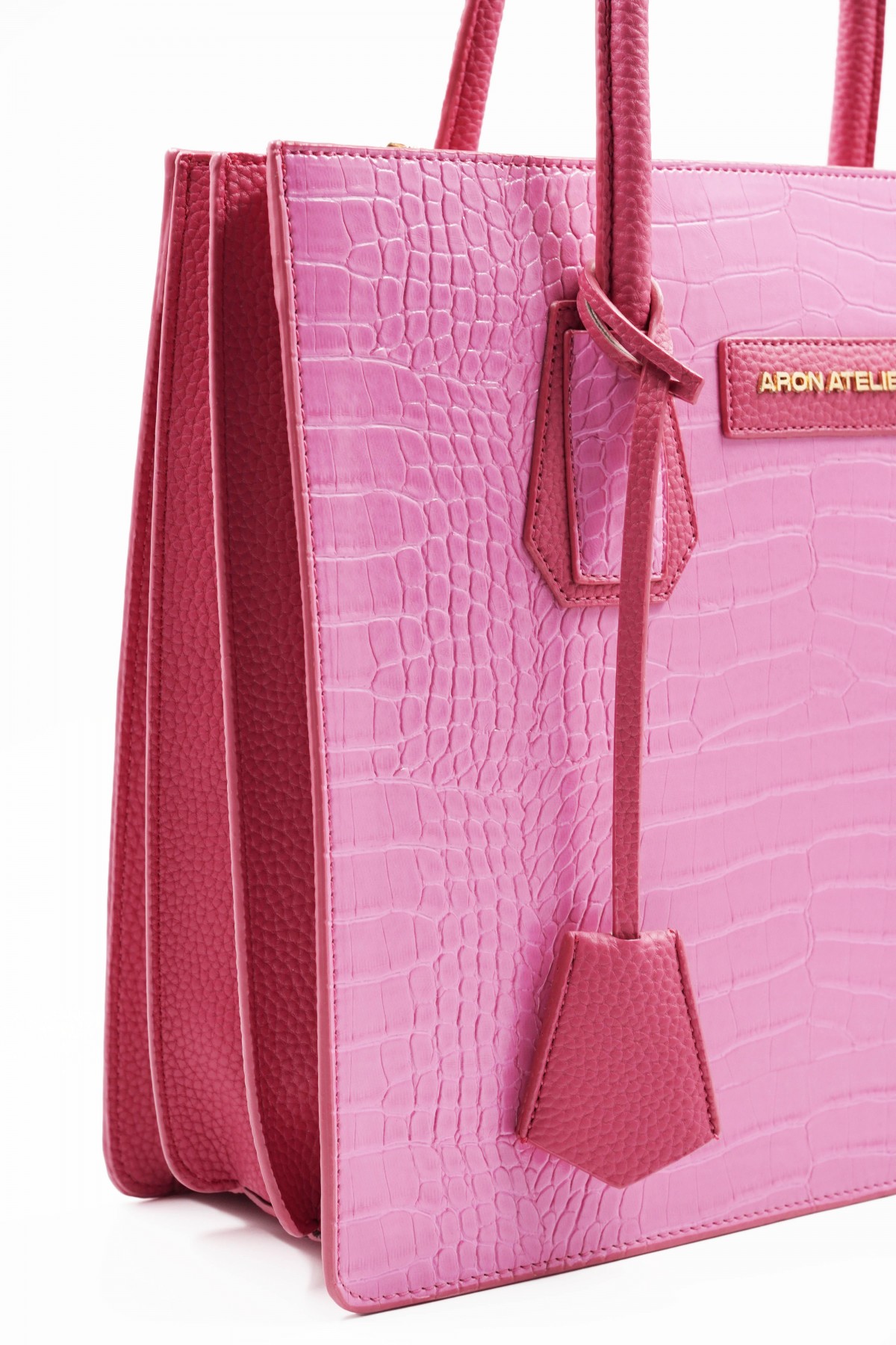 Natalia Fuchsia Crocodile Detailed Women's Shoulder Bag