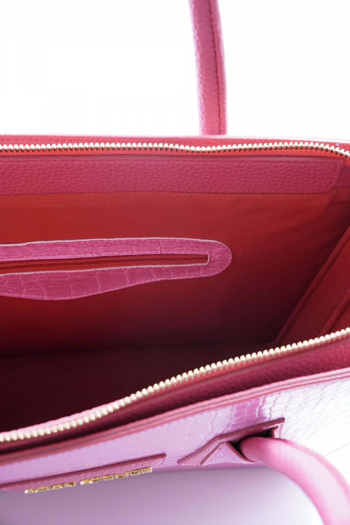 Natalia Fuchsia Crocodile Detailed Women's Shoulder Bag