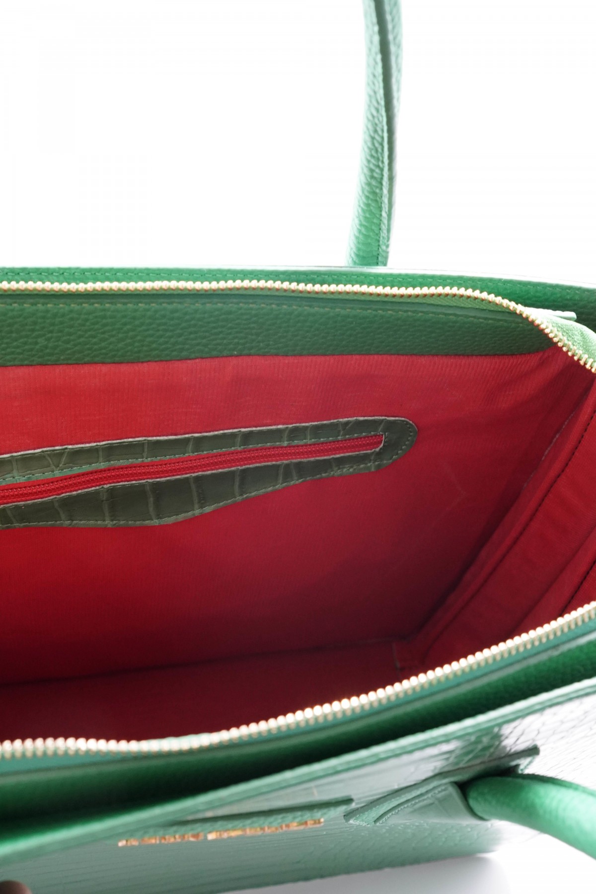 Natalia Grass Green Crocodile Detailed Women's Shoulder Bag