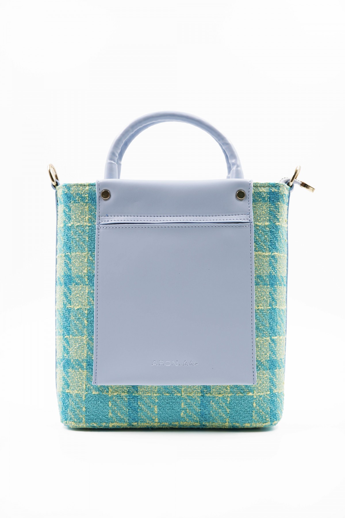 Valentina Special Edition Baby Blue Plaid Detail Women's Shoulder Bag