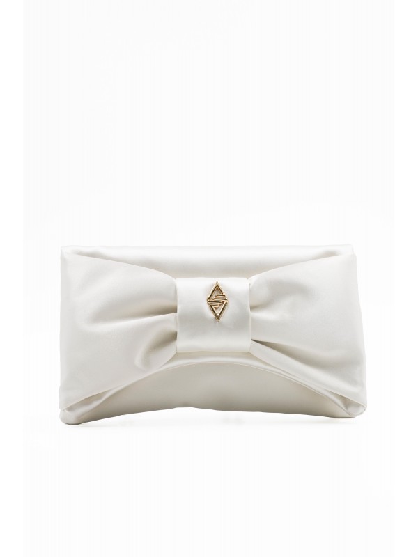 Yulia White Satin Detailed Women's Hand and Shoulder Bag