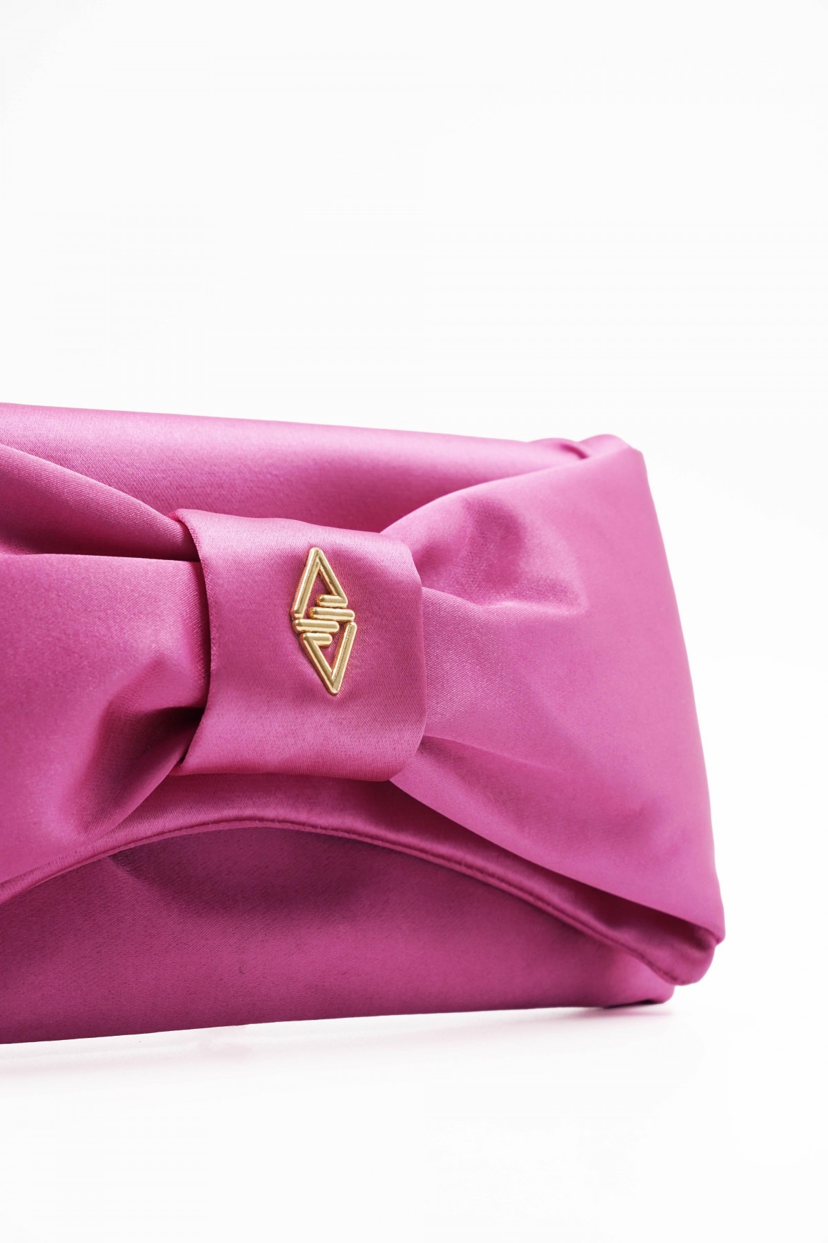 Yulia Fuchsia Satin Detailed Women's Hand and Shoulder Bag