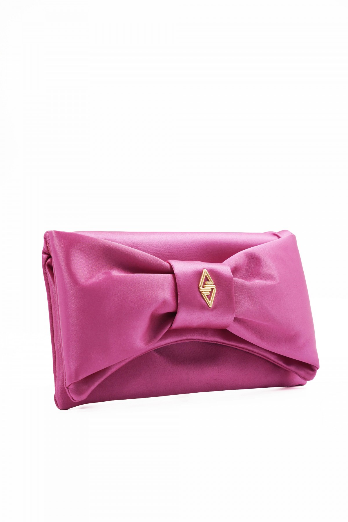 Yulia Fuchsia Satin Detailed Women's Hand and Shoulder Bag