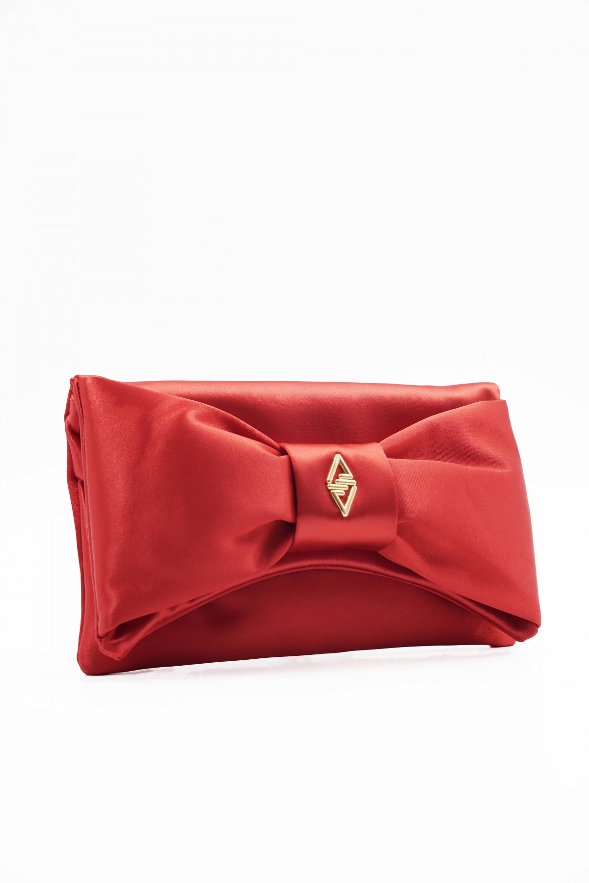 Yulia Red Satin Detailed Women's Hand and Shoulder Bag