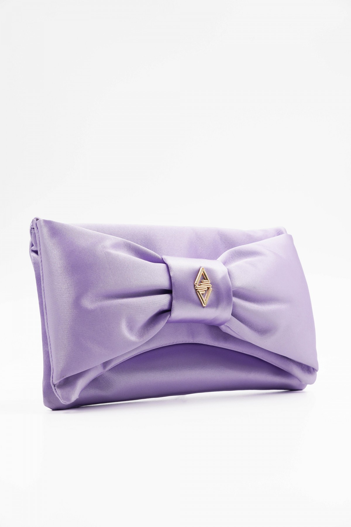 Yulia Lila Satin Detailed Women's Hand and Shoulder Bag