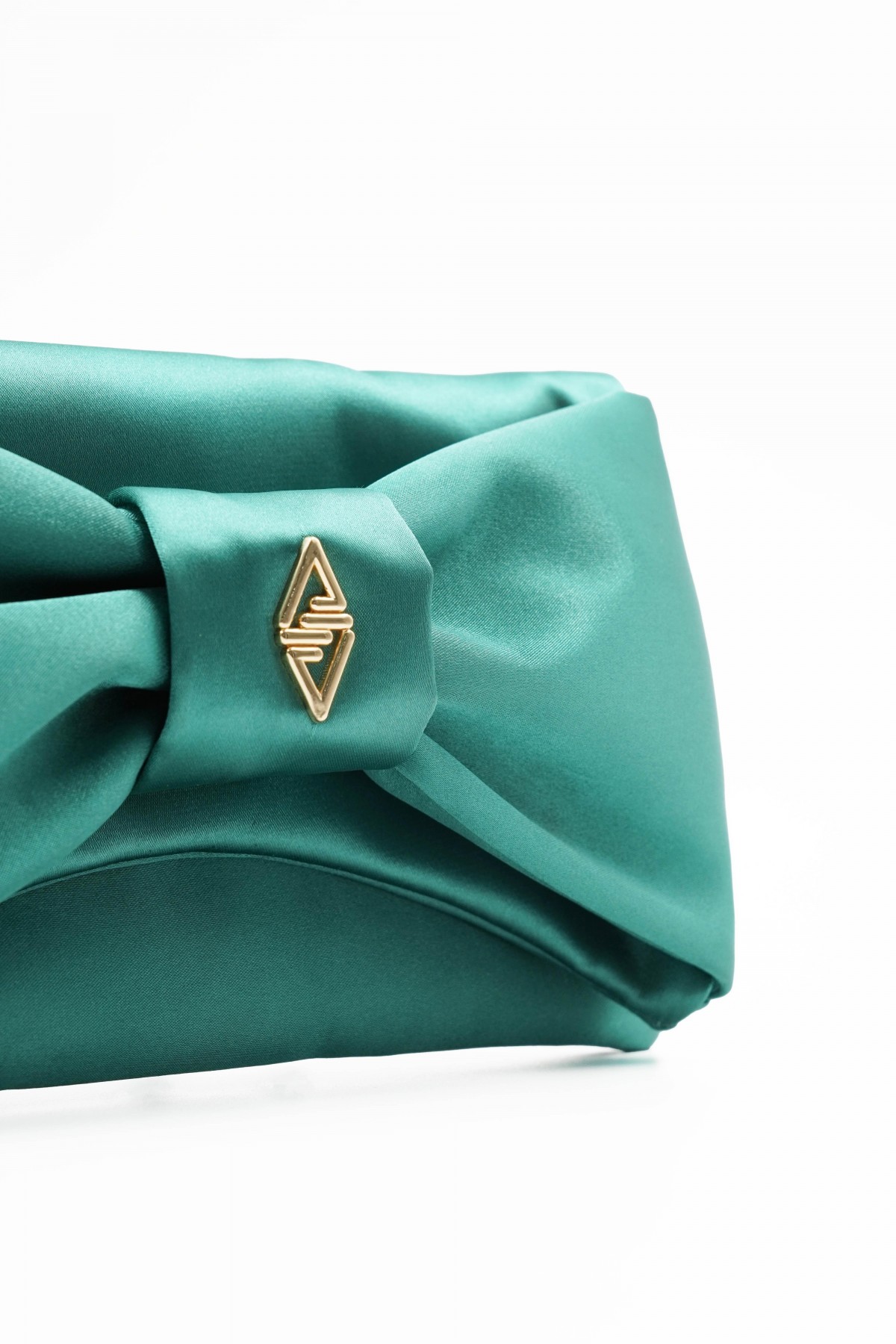 Yulia Green Satin Detailed Women's Hand and Shoulder Bag