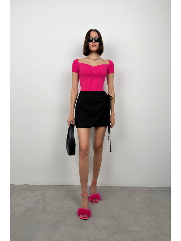 Square Neck Knitted Blouse 23S15009