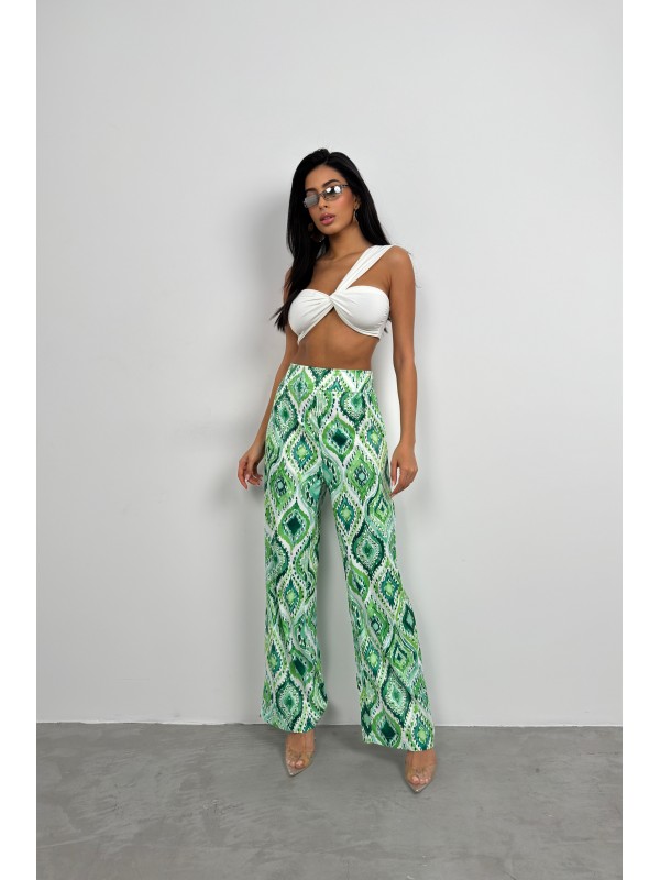 Patterned Satin Trousers 24S01027