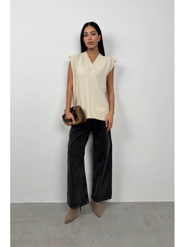 V-Neck Oversize Sweater 24W20005