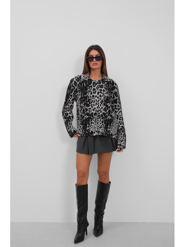 Hyena Patterned Cardigan 24W21040