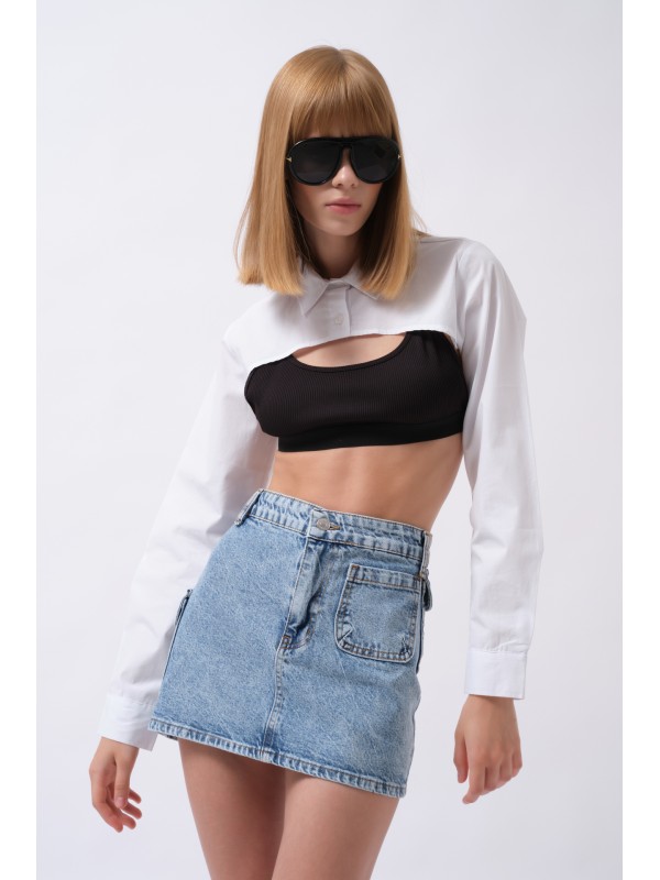 Pocket Detail Denim Mini Skirt 52202031