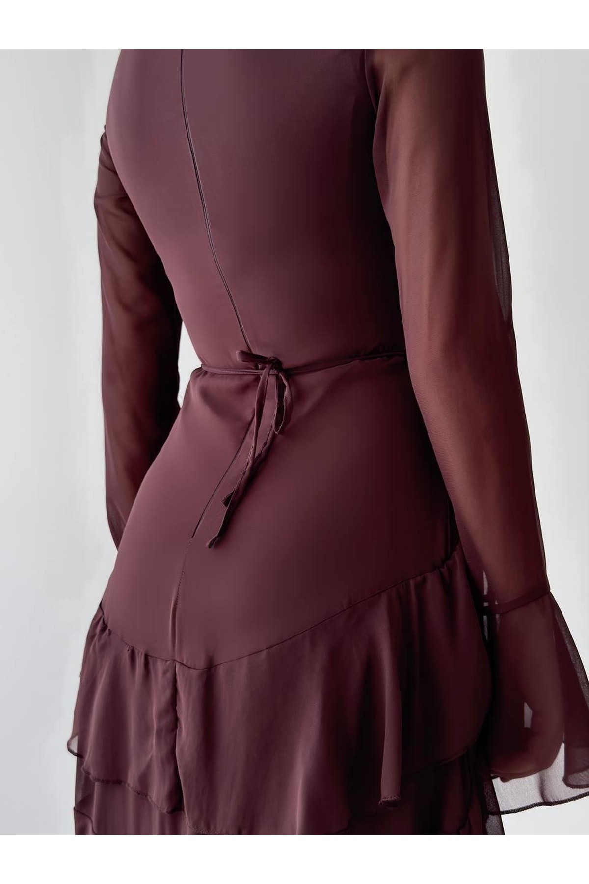 Ery Midi Elbise ETK-00769-kahve