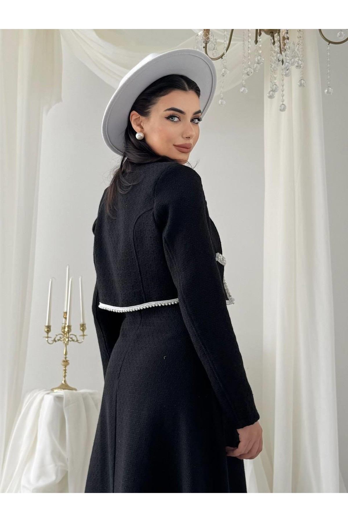 Adley Taşlı İkili Takım ETK-00770-siyah