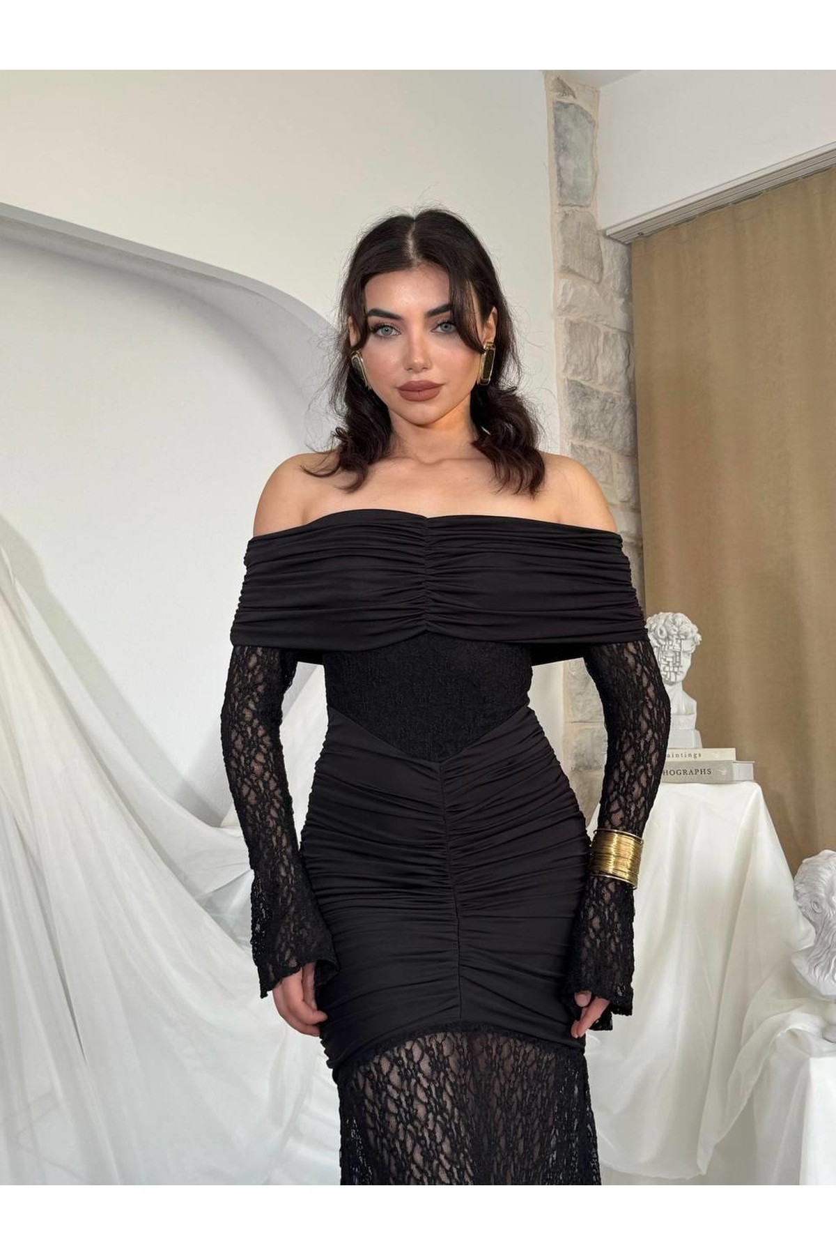 Aylen Straplez Elbise ETK-00809-siyah