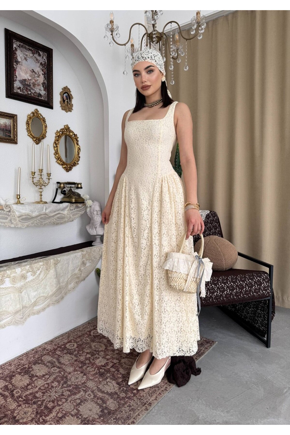 Muna Midi Elbise ETK-00914-bej