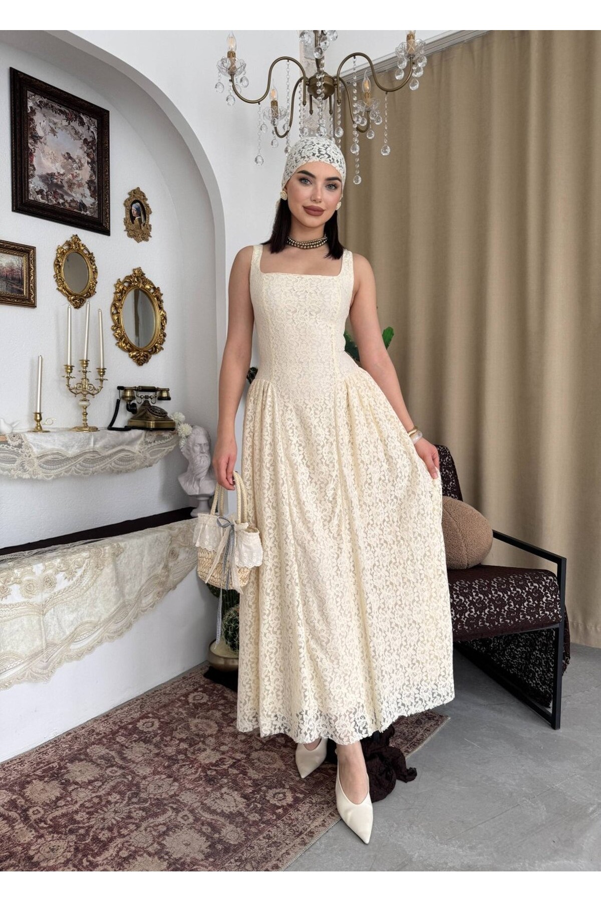 Muna Midi Elbise ETK-00914-bej