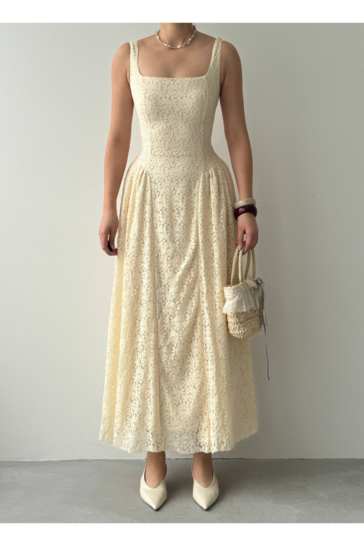 Muna Midi Elbise ETK-00914-bej