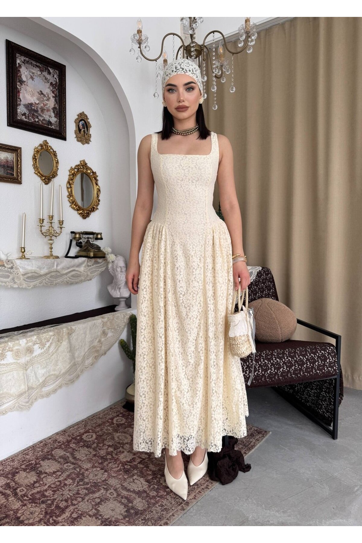 Muna Midi Elbise ETK-00914-bej