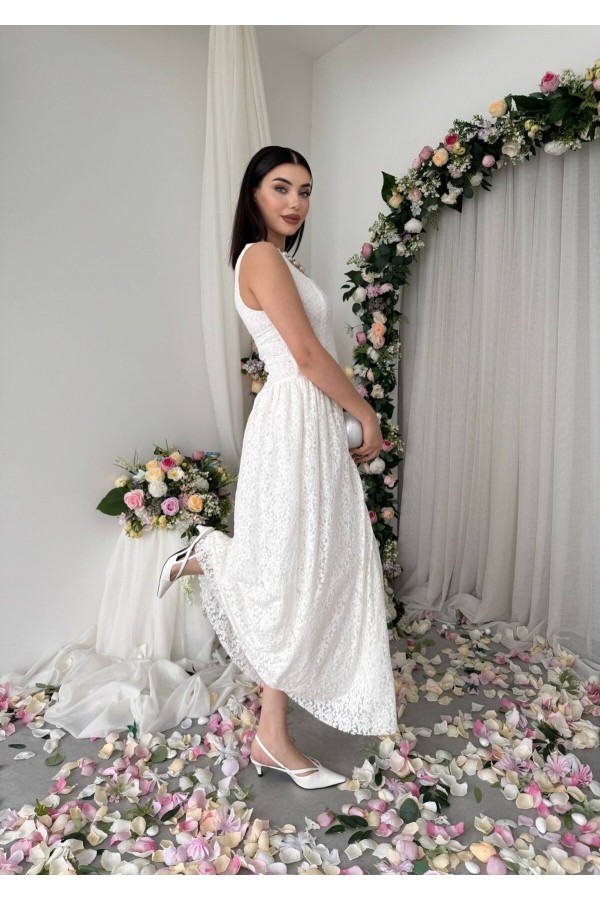 Muna Midi Elbise ETK-00914-ekru