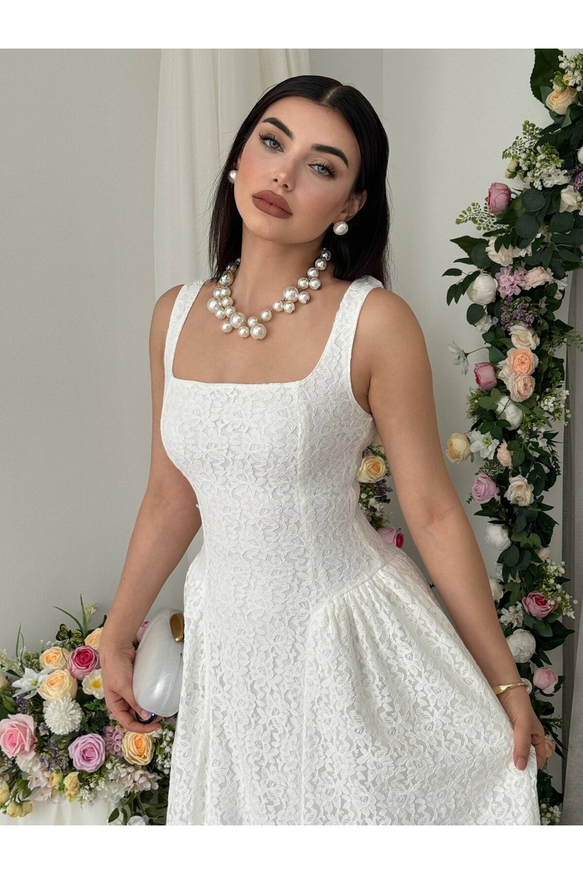 Muna Midi Elbise ETK-00914-ekru