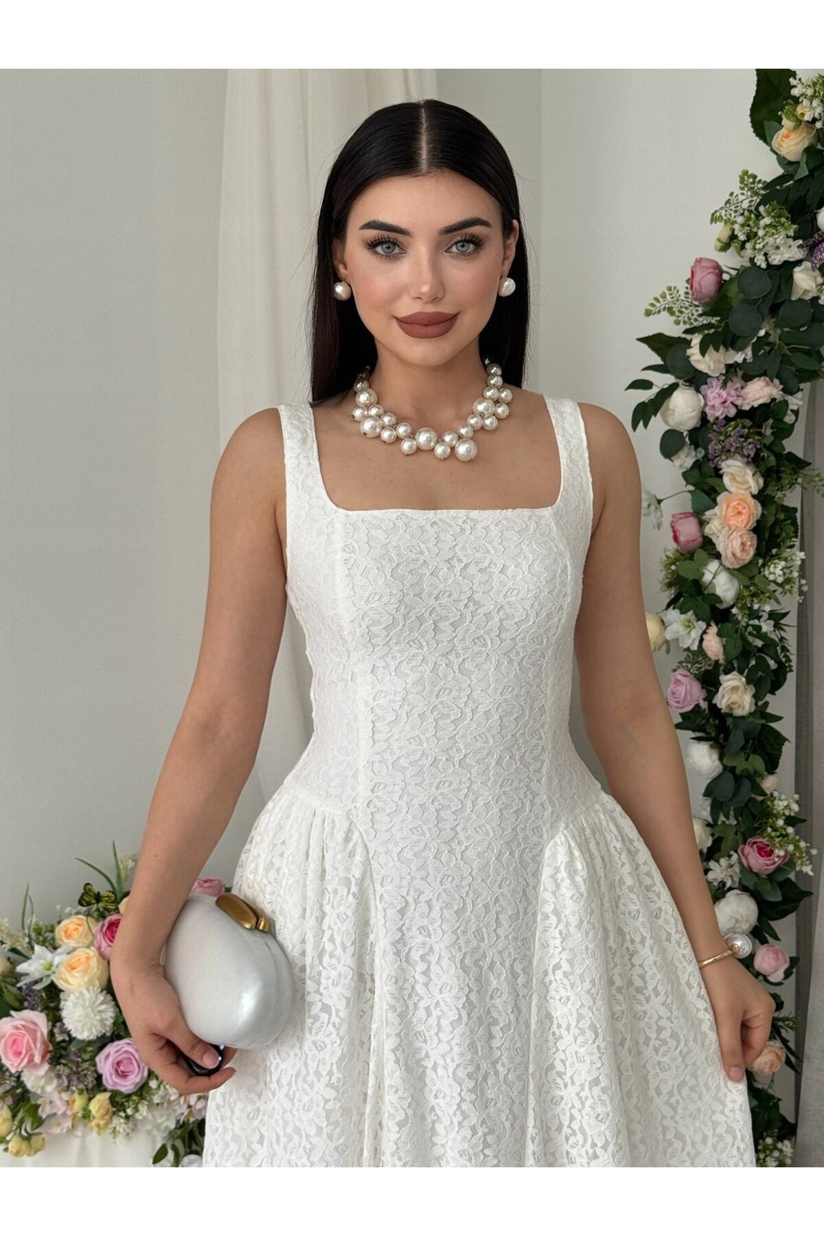 Muna Midi Elbise ETK-00914-ekru