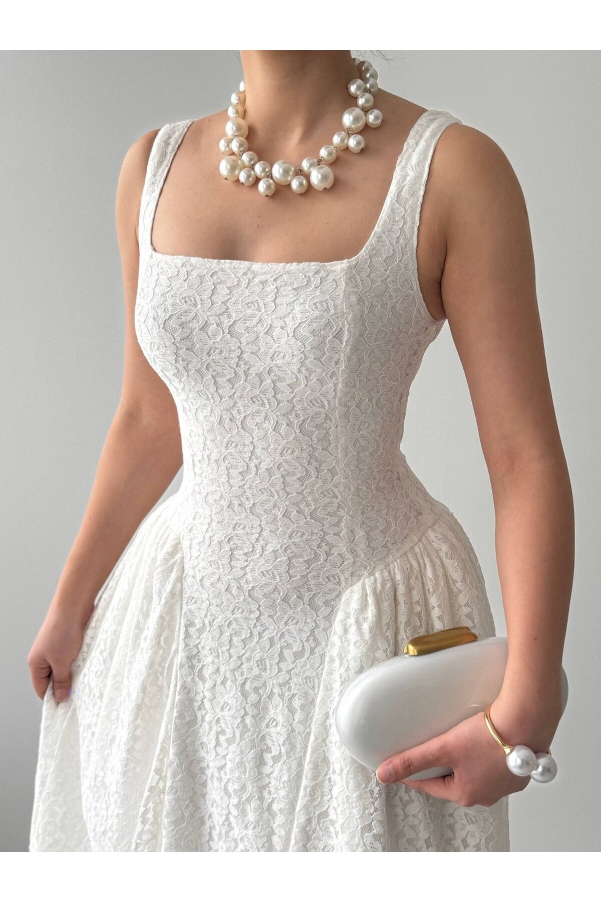 Muna Midi Elbise ETK-00914-ekru