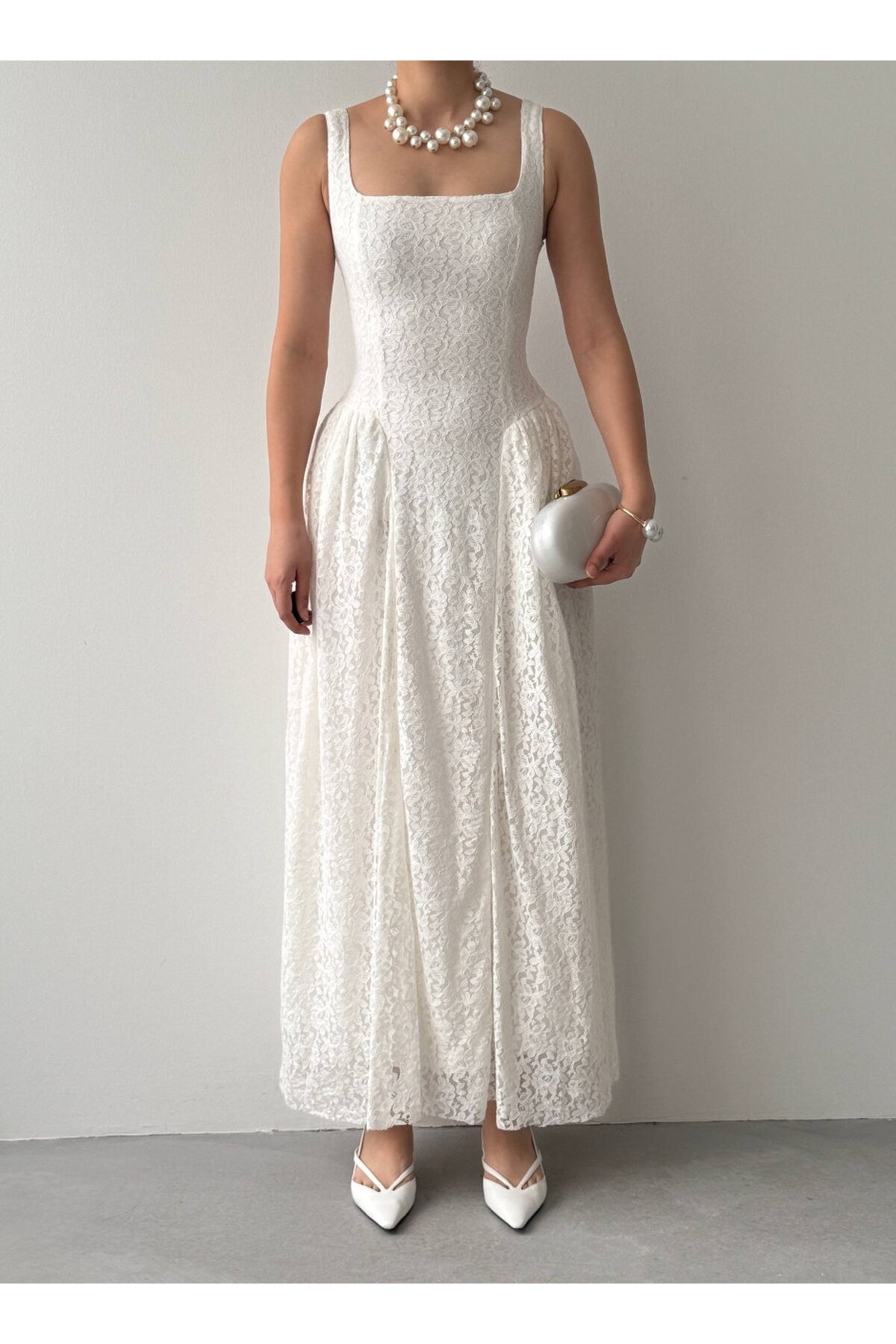 Muna Midi Elbise ETK-00914-ekru