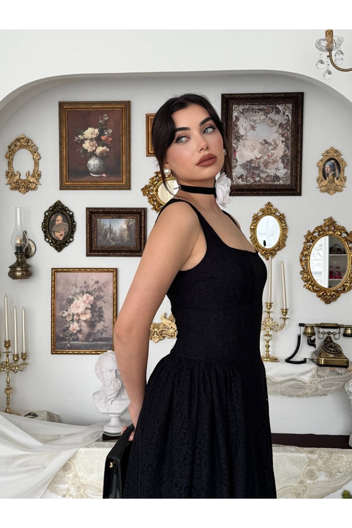 Muna Midi Elbise ETK-00914-siyah