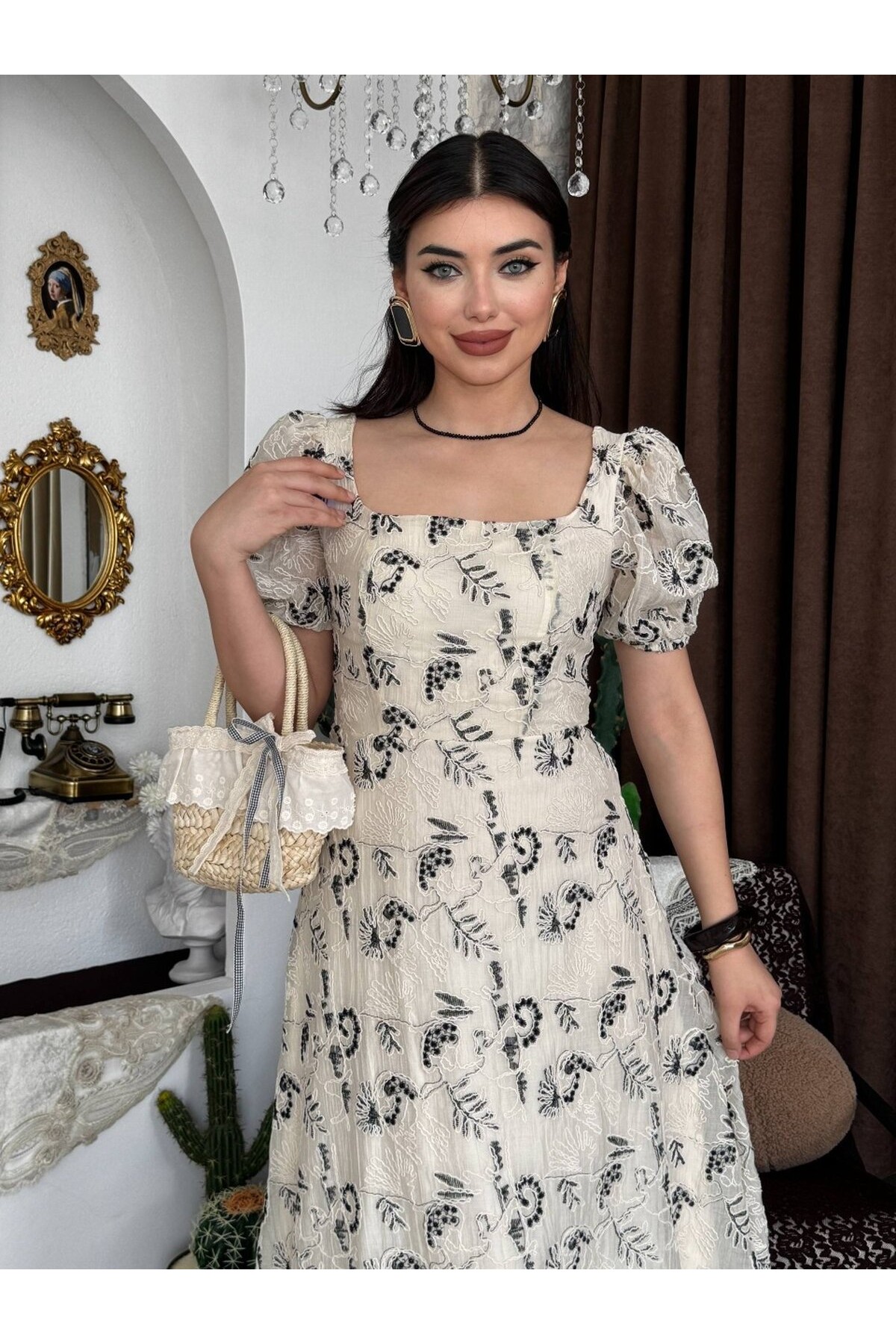 Vesam Midi Elbise ETK-00926-siyah
