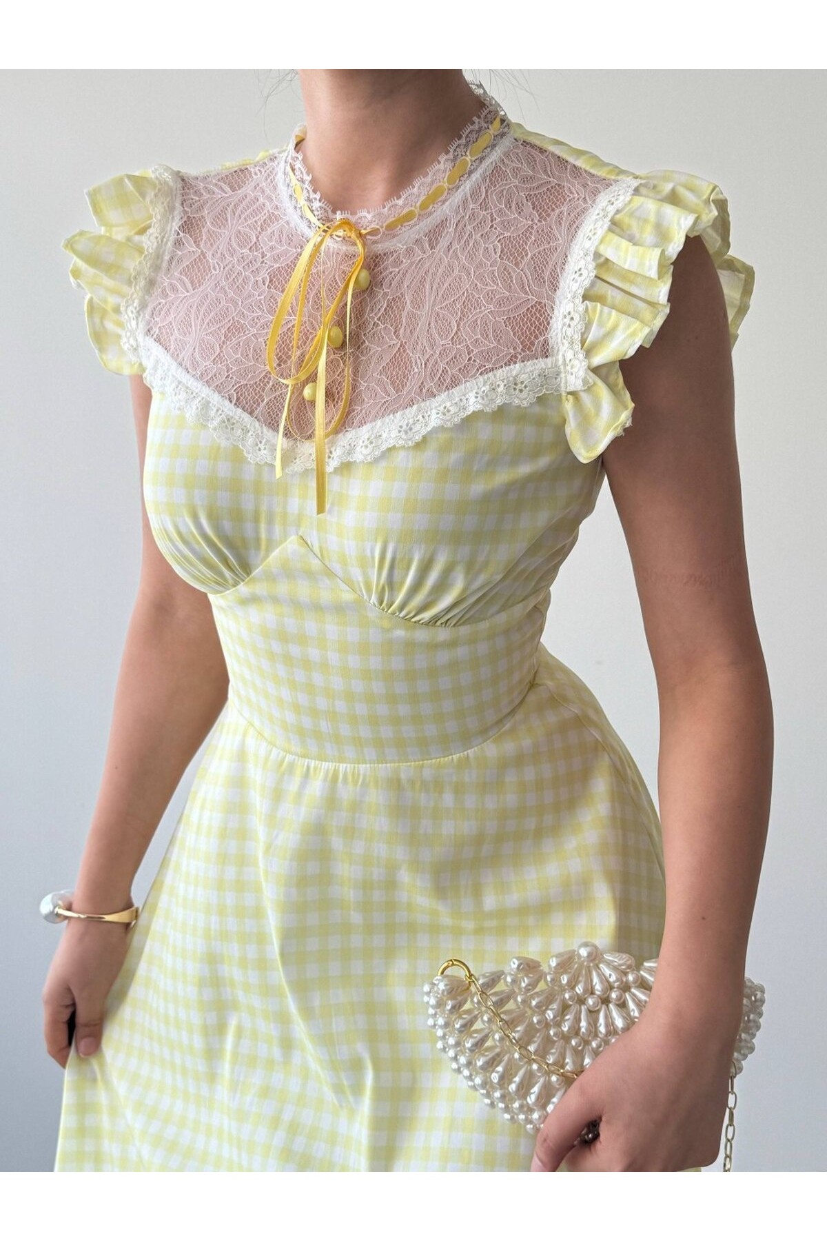 Fefs Midi Elbise ETK-00974-sari