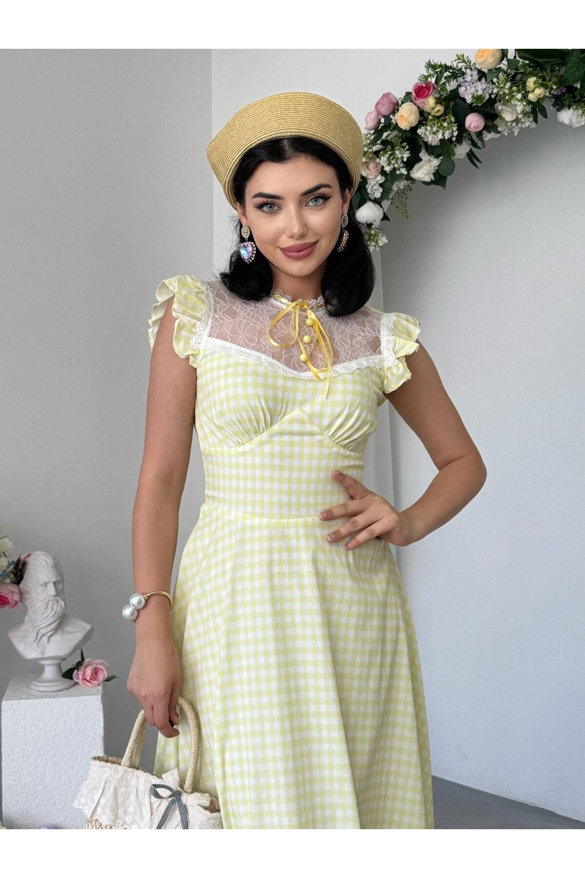 Fefs Midi Elbise ETK-00974-sari
