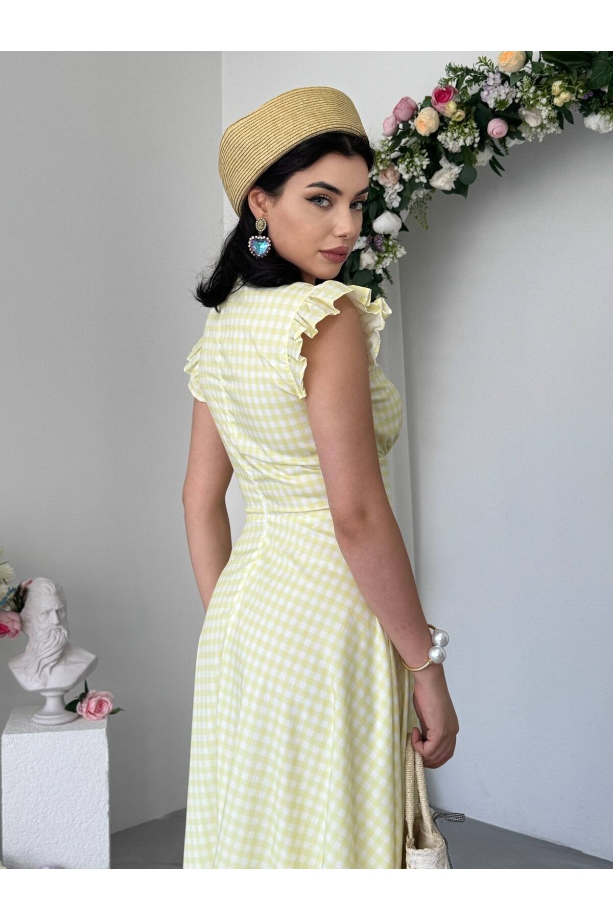 Fefs Midi Elbise ETK-00974-sari