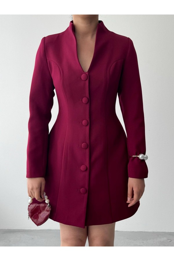Hanne Ceket Elbise ETK-01003-bordo
