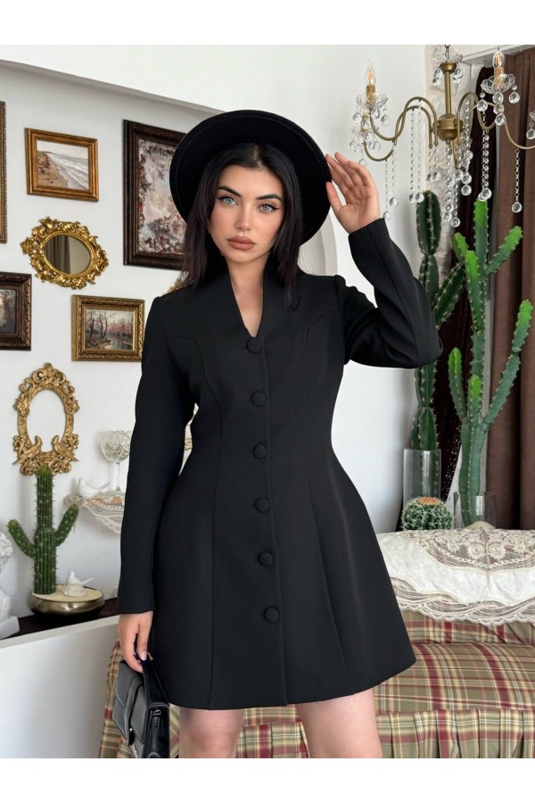Hanne Ceket Elbise ETK-01003-siyah
