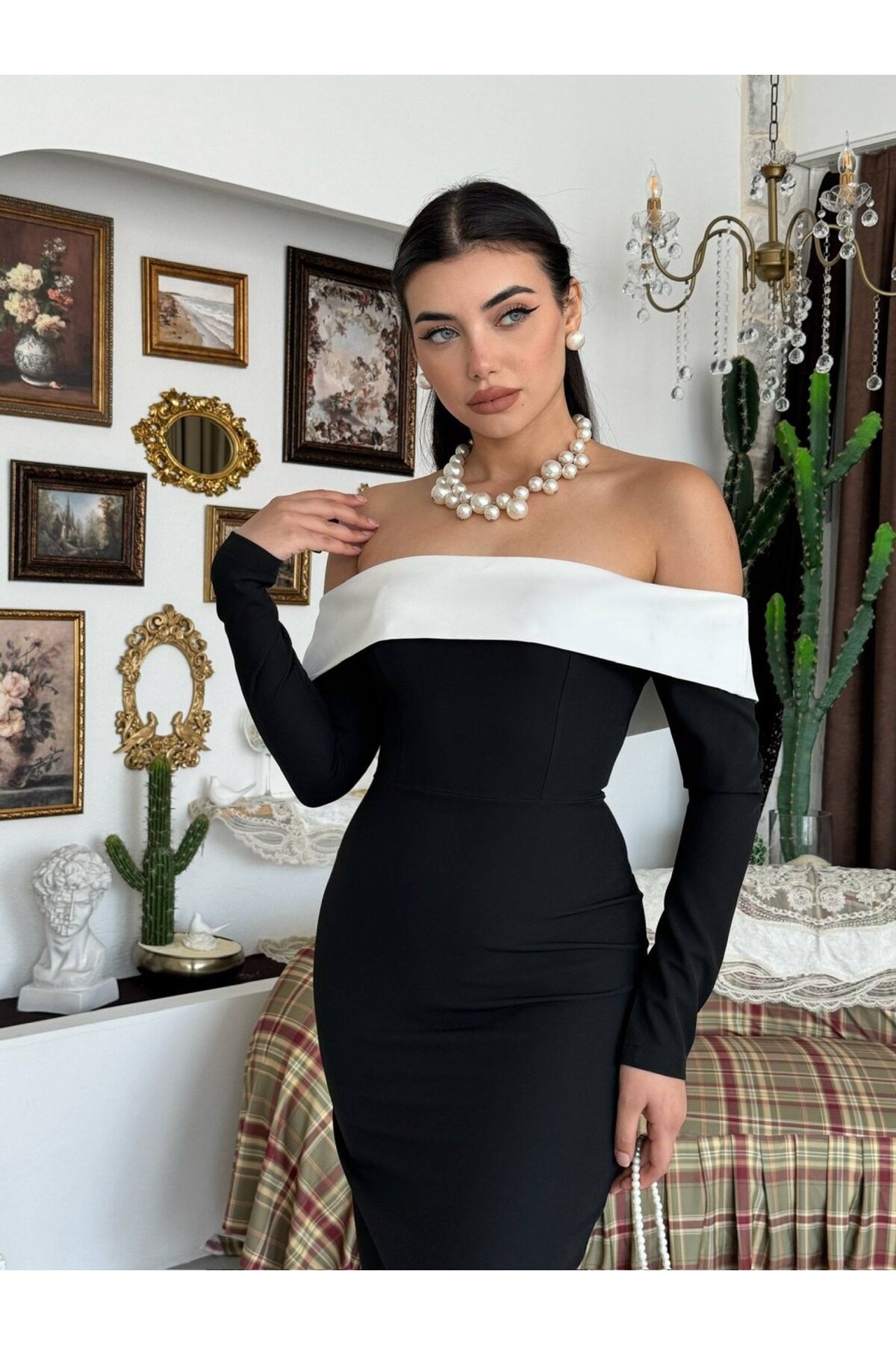 Cunas Straplez Elbise ETK-01004-siyah