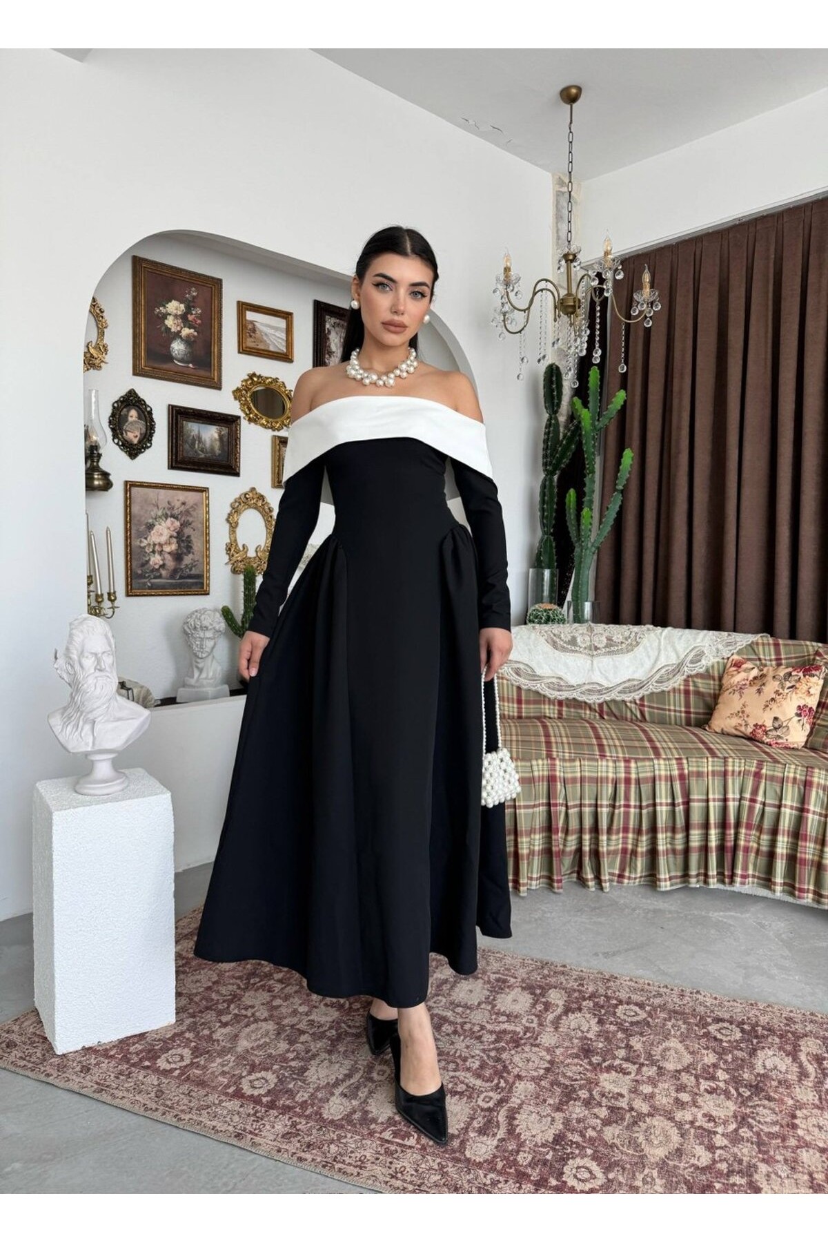 Yunes Straplez Elbise ETK-01005-siyah
