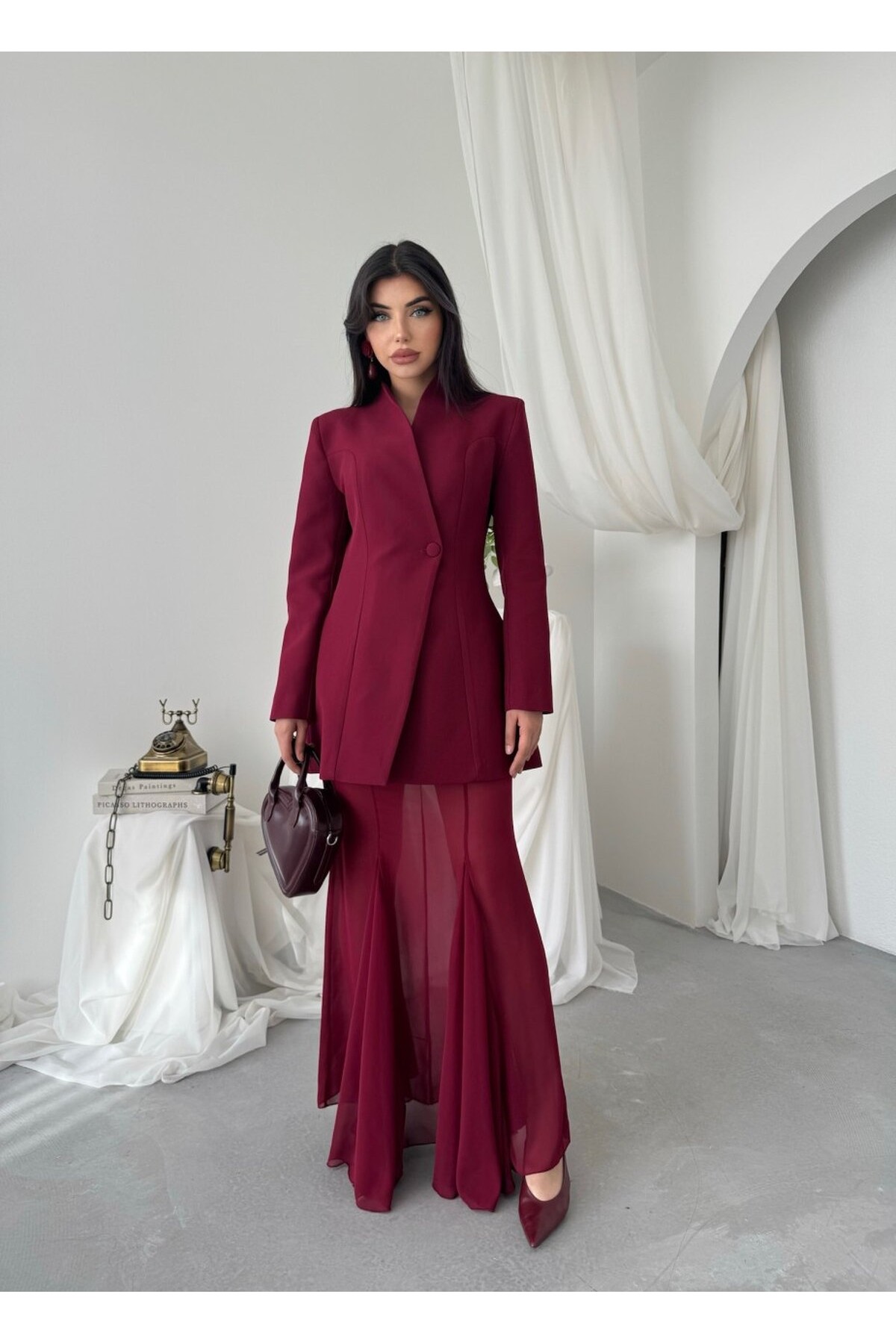 Sacra İkili Takım ETK-01057-bordo