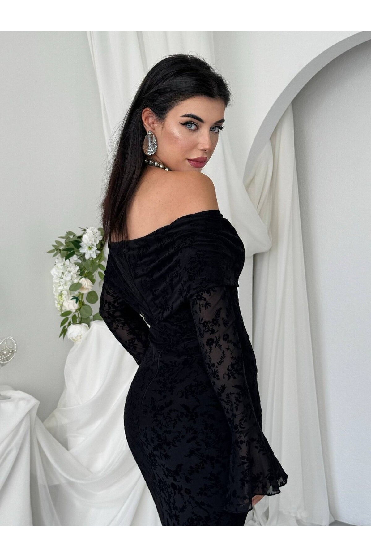 Juer Straplez Elbise ETK-01058-siyah