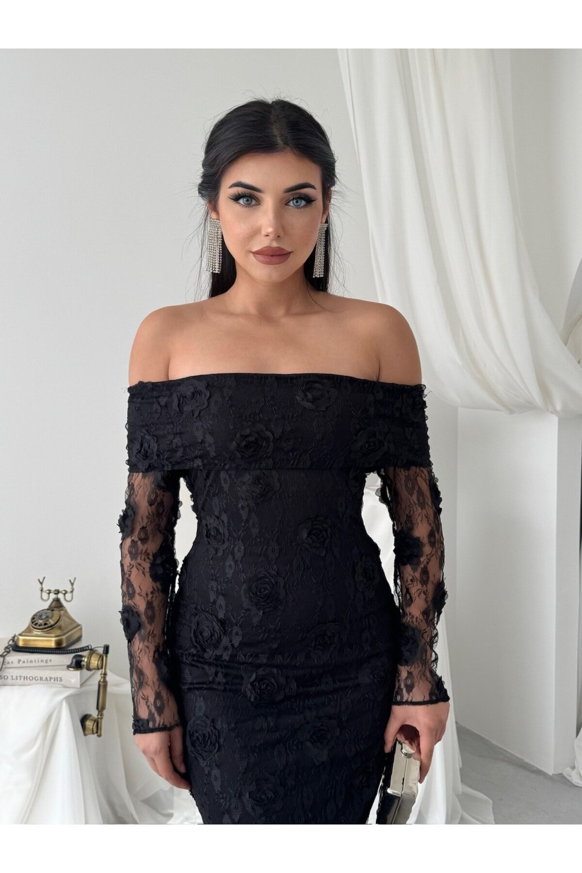 Pomes Starplez Elbise ETK-01062-siyah