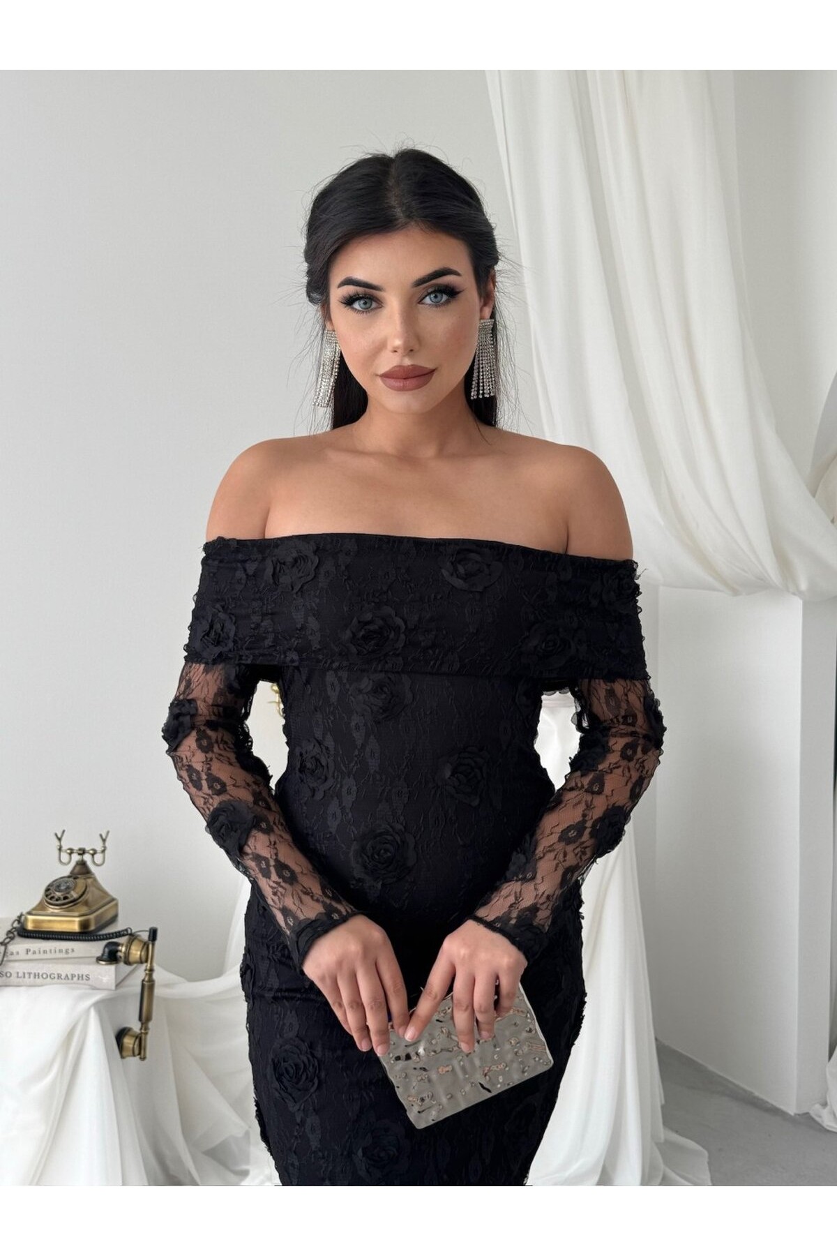 Pomes Starplez Elbise ETK-01062-siyah