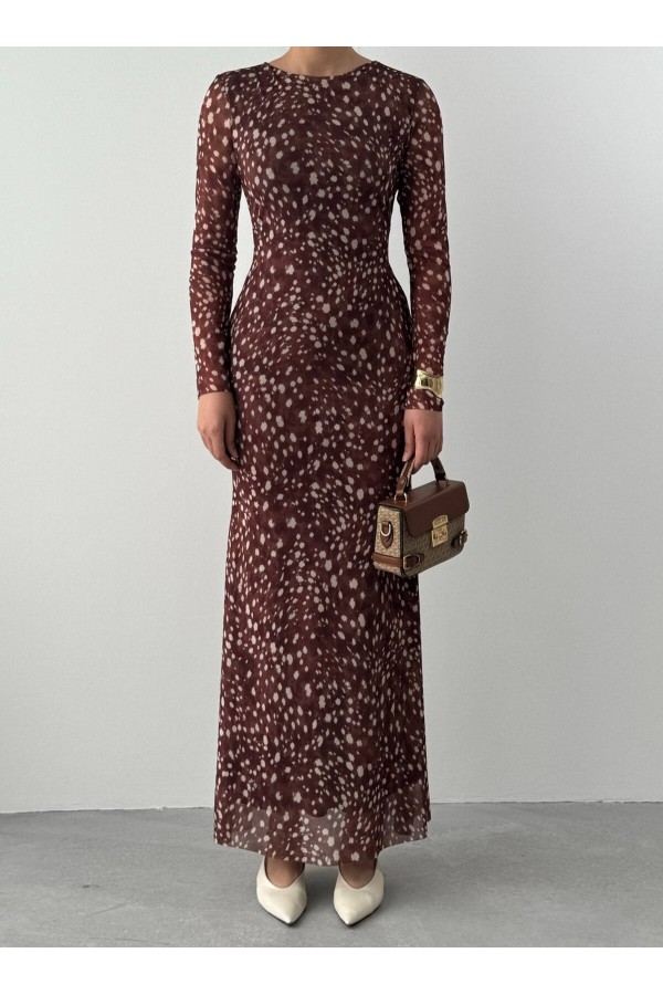 Kalmes Midi Elbise ETK-01084-leopar