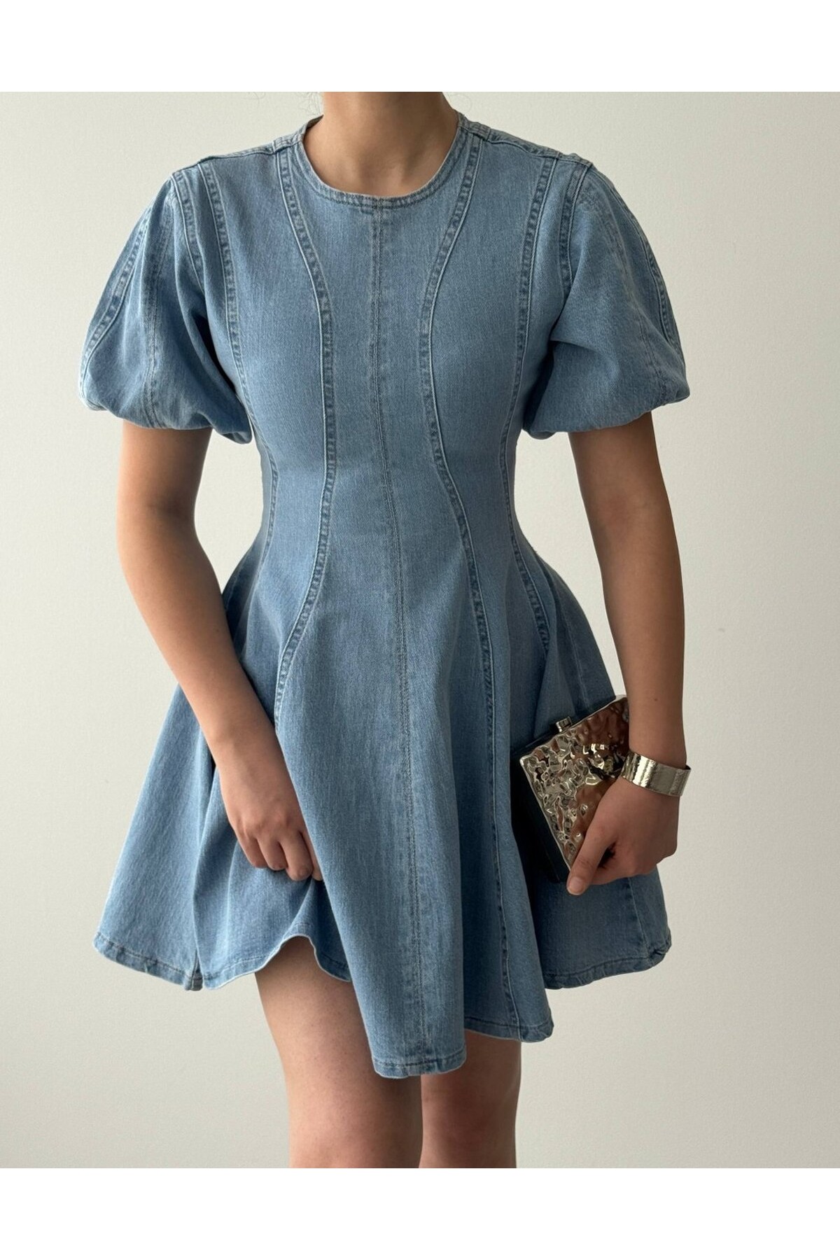 Viva Denim Elbise ETK-9824-acik-mavi