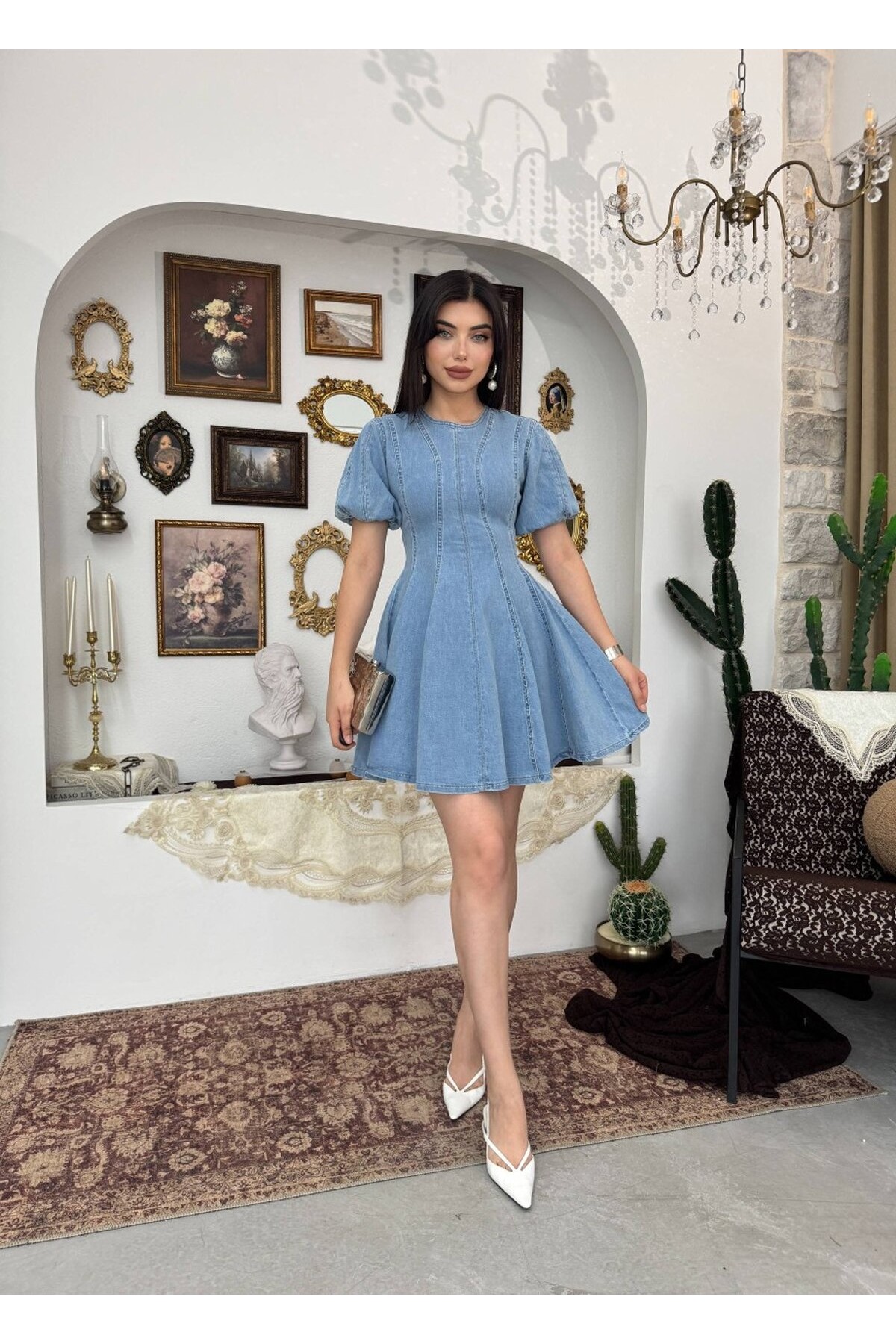 Viva Denim Elbise ETK-9824-acik-mavi