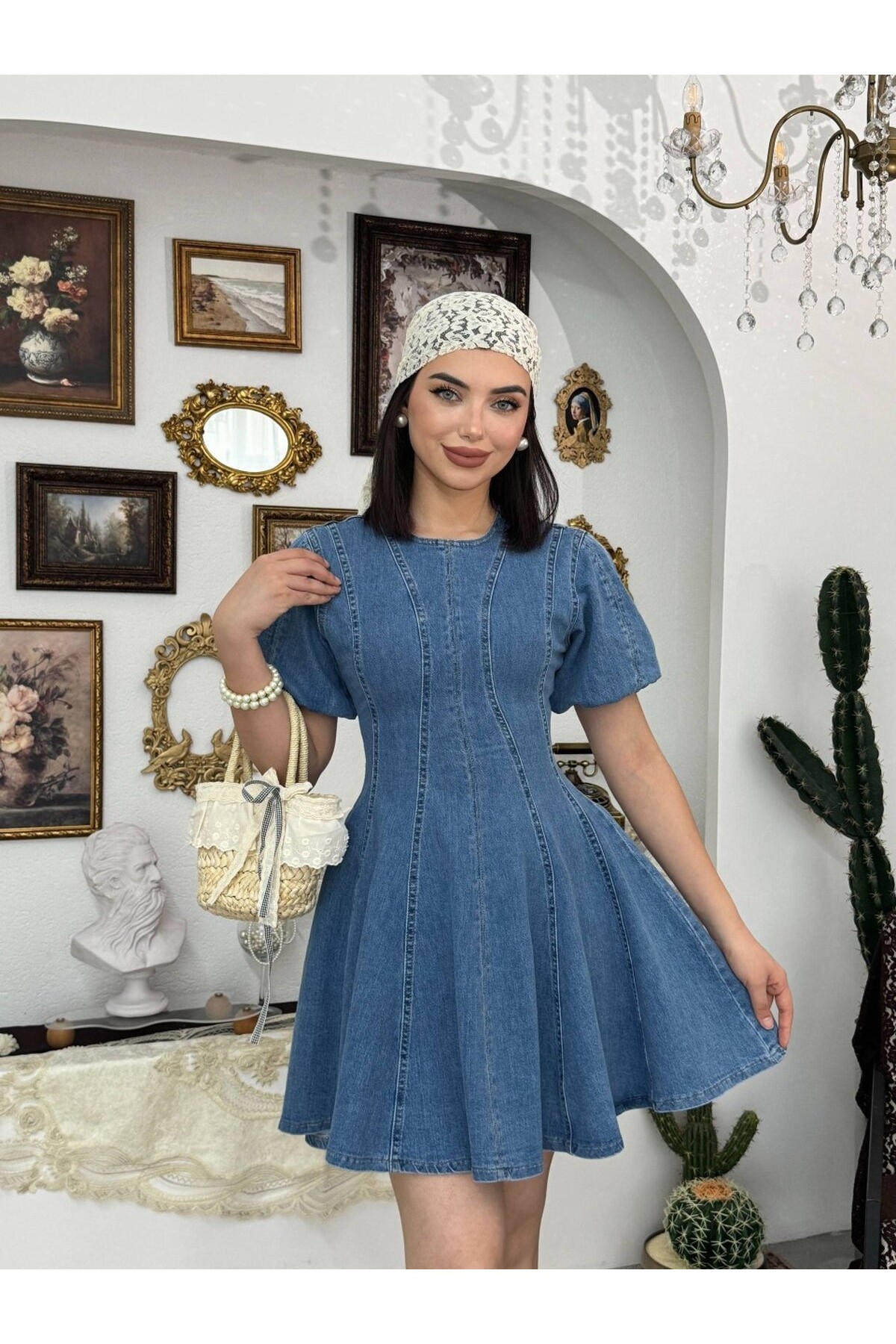 Viva Denim Elbise ETK-9824-koyu-mavi