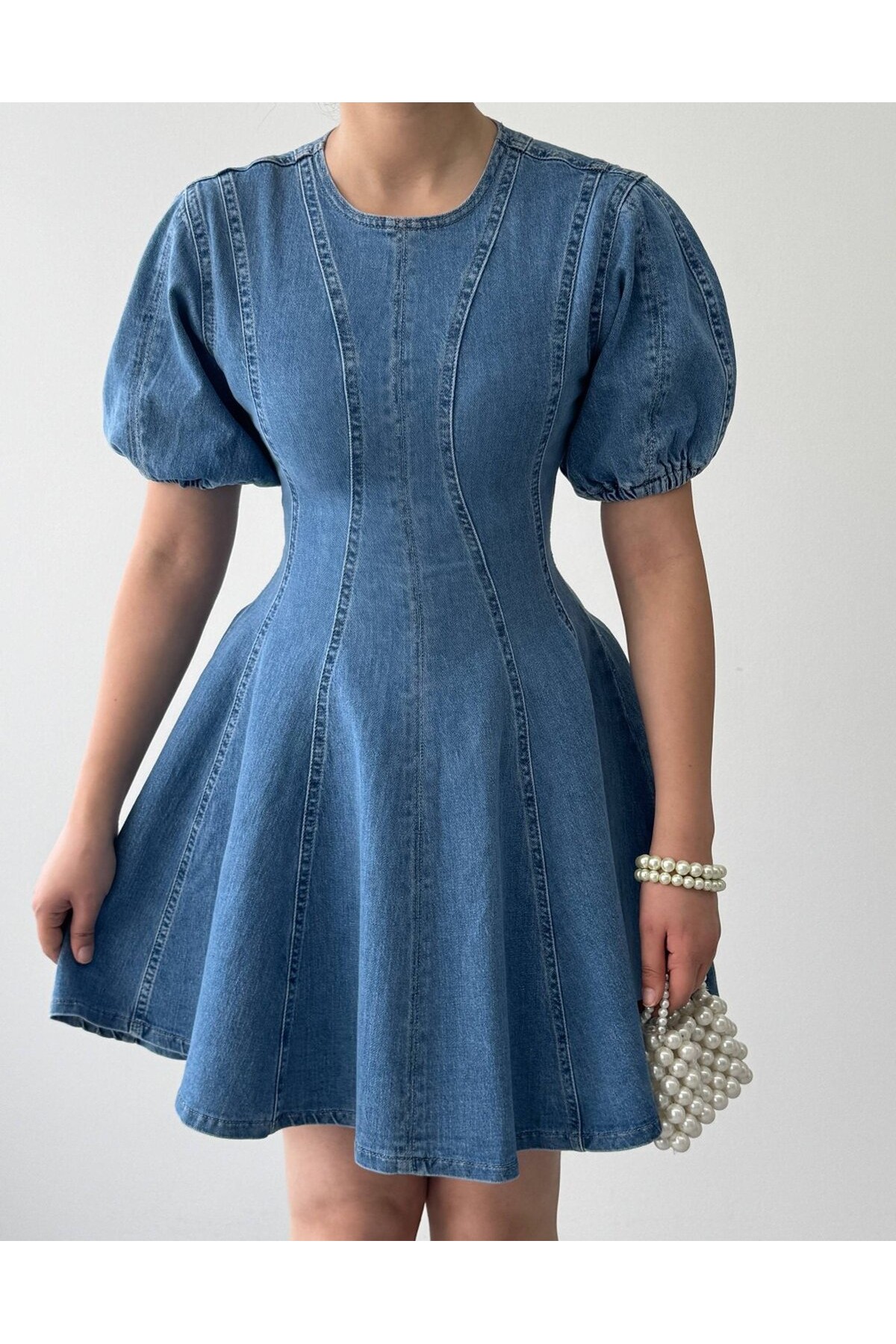 Viva Denim Elbise ETK-9824-koyu-mavi